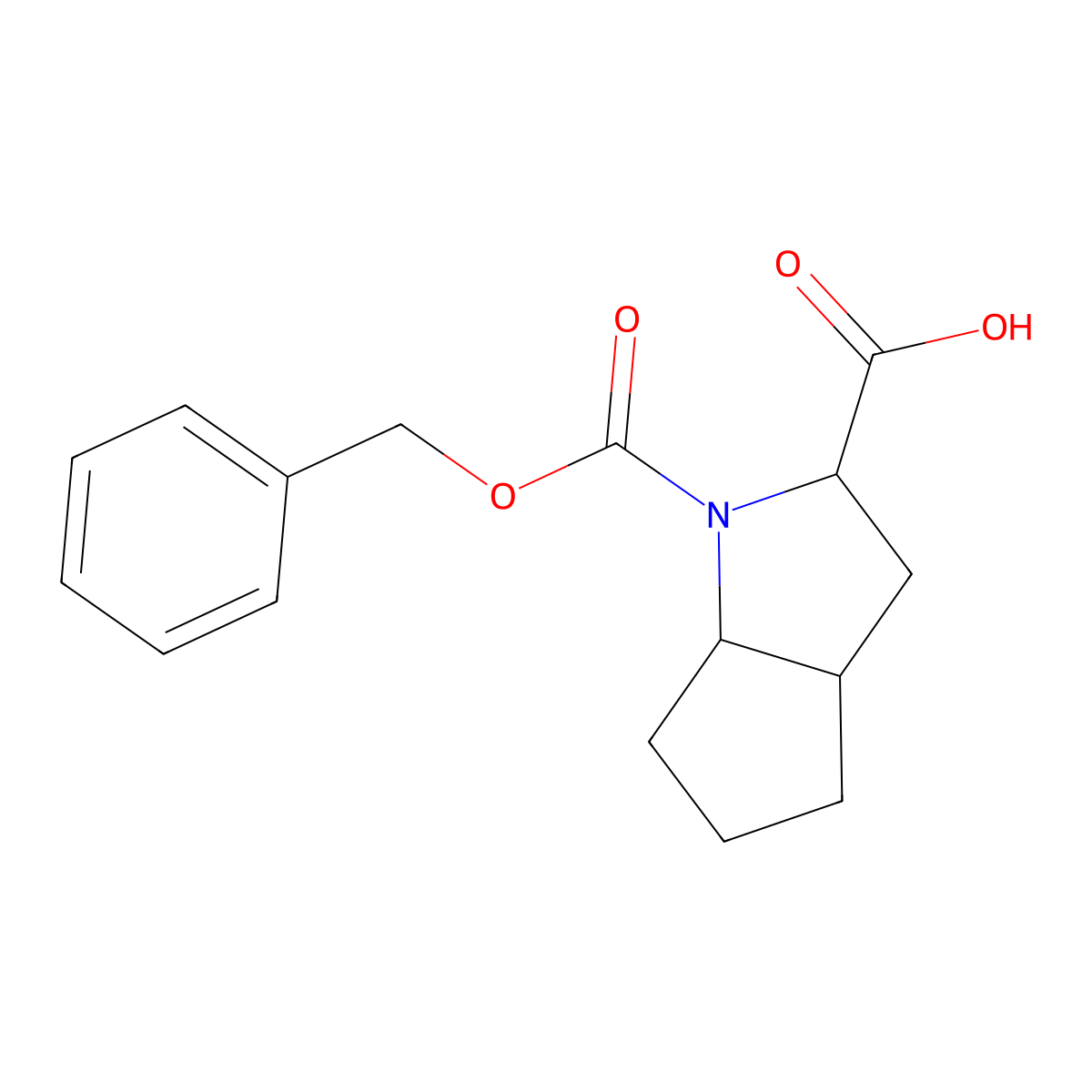(2S,3aS,6aS)-1-[(benzyloxy)carbonyl]-octahydrocyclopenta[b]pyrrole-2-carboxylic acid molecular structure, CAS 124590-15-4