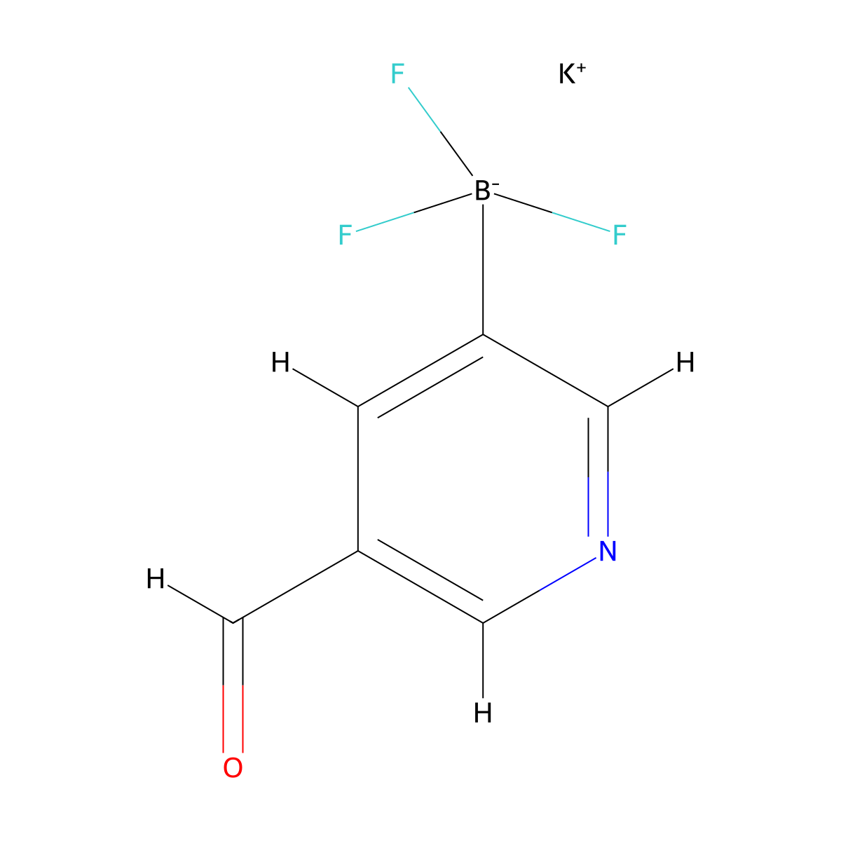 Potassium trifluoro(5-formylpyridin-3-yl)borate molecular structure, CAS 1245906-60-8