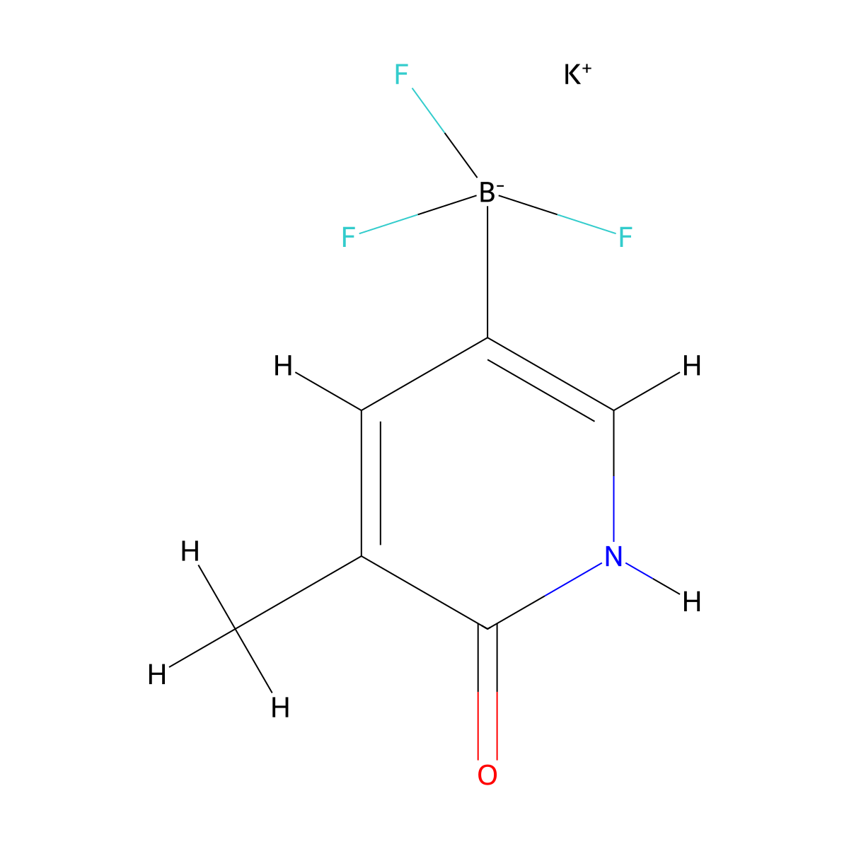 Potassium trifluoro(6-hydroxy-5-methylpyridin-3-yl)boranuide molecular structure, CAS 1245906-62-0