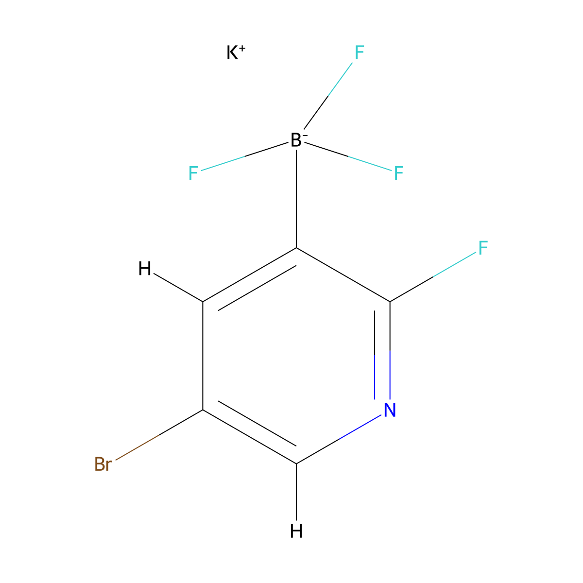 Potassium (5-bromo-2-fluoropyridin-3-yl)trifluoroborate molecular structure, CAS 1245906-64-2