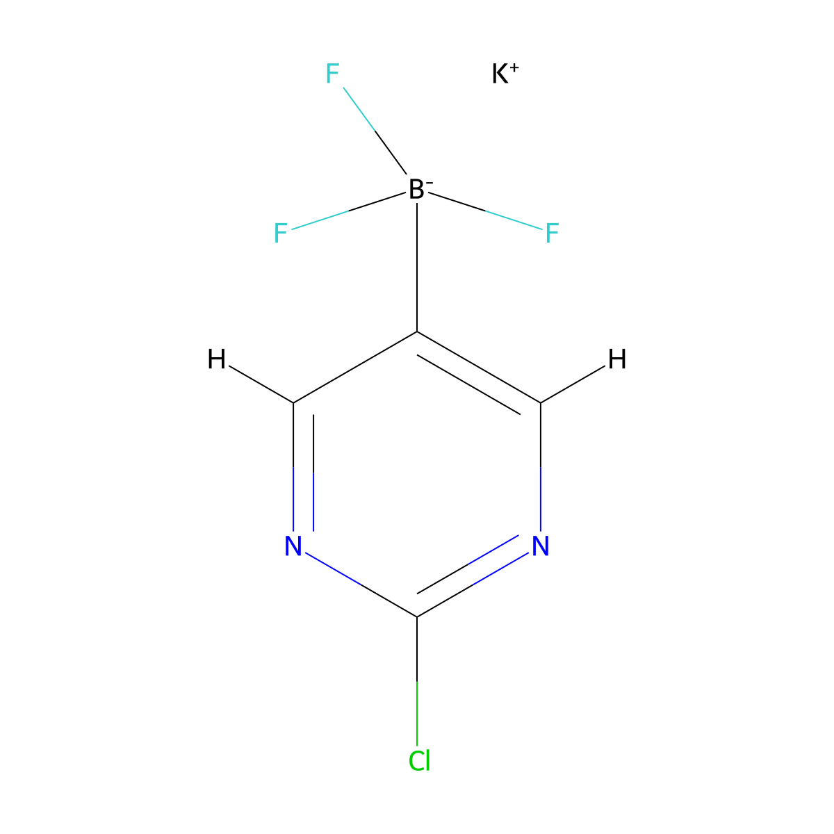 Potassium (2-chloropyrimidin-5-yl)trifluoroborate molecular structure, CAS 1245906-70-0