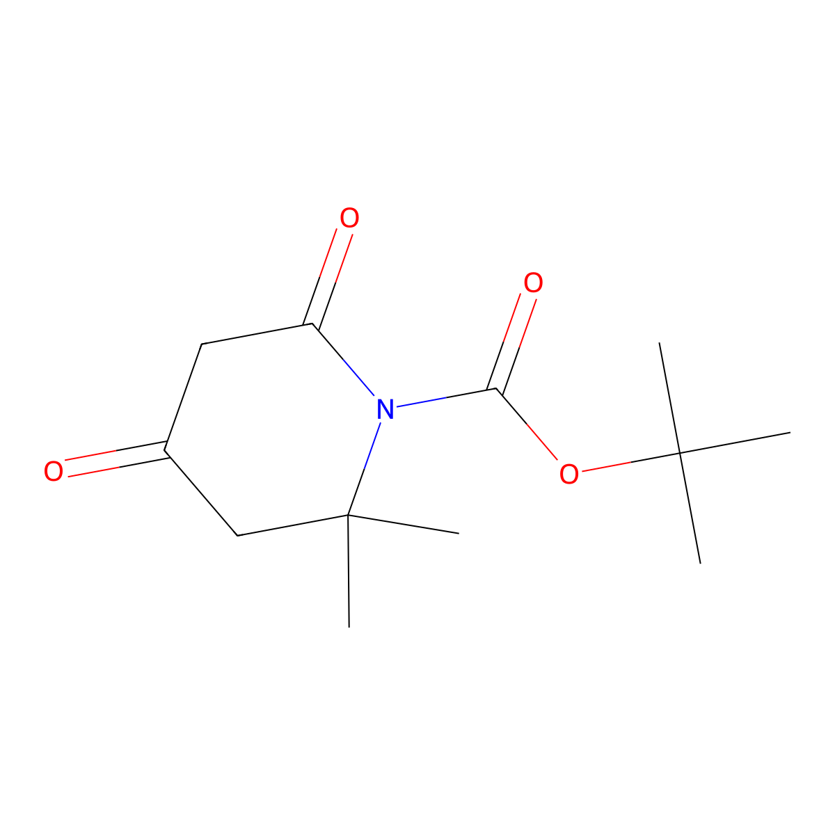 Tert-butyl 2,2-dimethyl-4,6-dioxopiperidine-1-carboxylate molecular structure, CAS 1245912-12-2