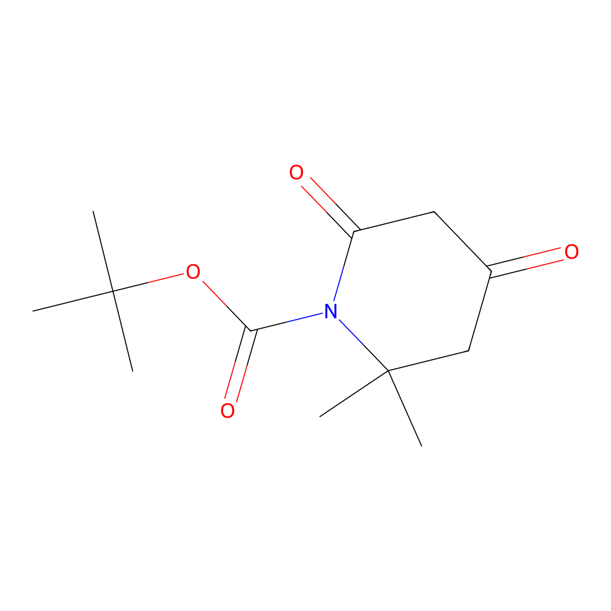 Tert-butyl 2,2-dimethyl-4,6-dioxopiperidine-1-carboxylate molecular structure, CAS 1245912-12-2