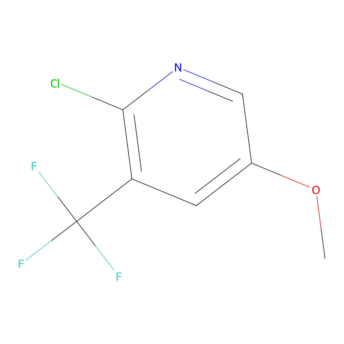 2-Chloro-5-methoxy-3-(trifluoromethyl)pyridine molecular structure, CAS 1245912-84-8