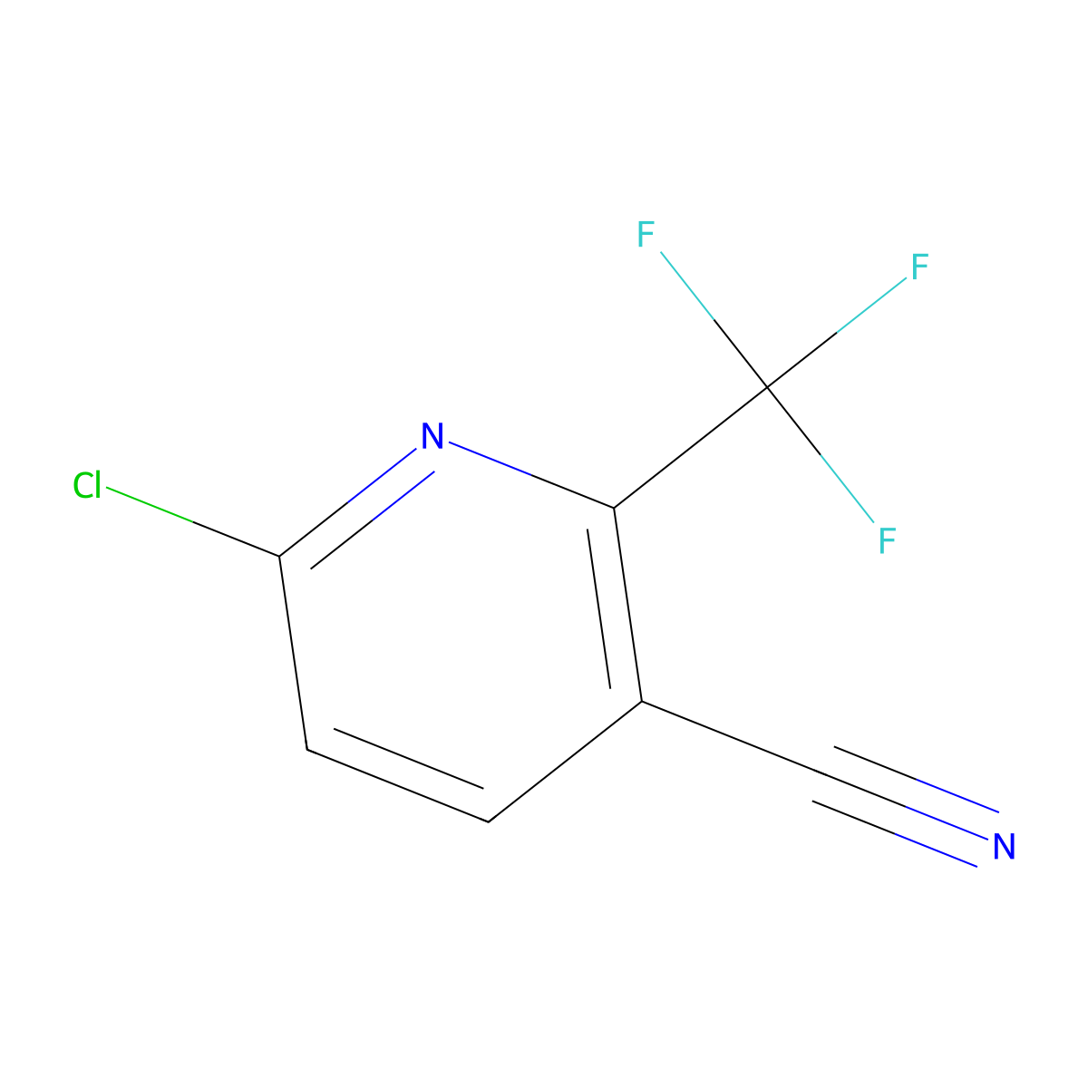 6-Chloro-2-(trifluoromethyl)pyridine-3-carbonitrile molecular structure, CAS 1245913-20-5