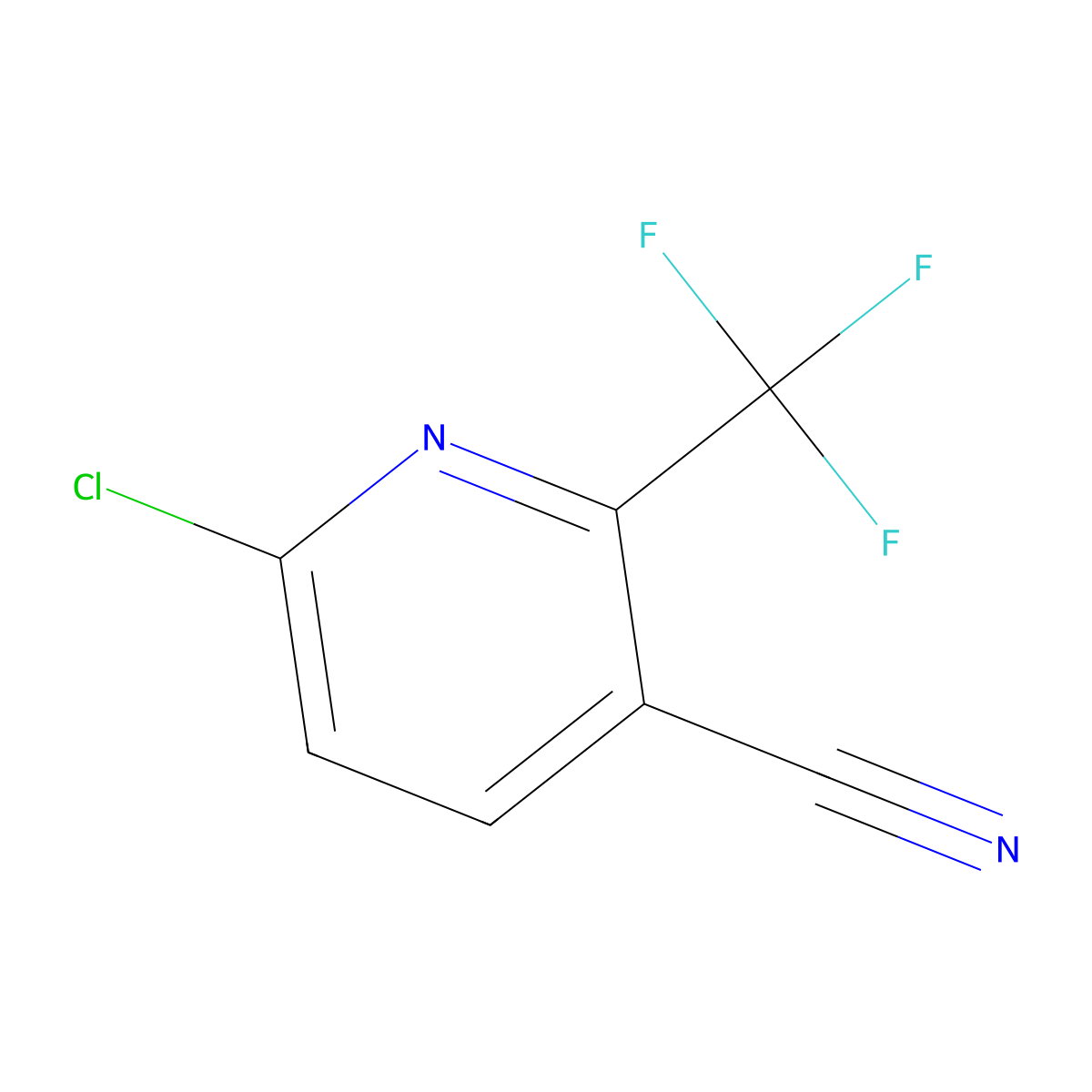 6-Chloro-2-(trifluoromethyl)pyridine-3-carbonitrile molecular structure, CAS 1245913-20-5