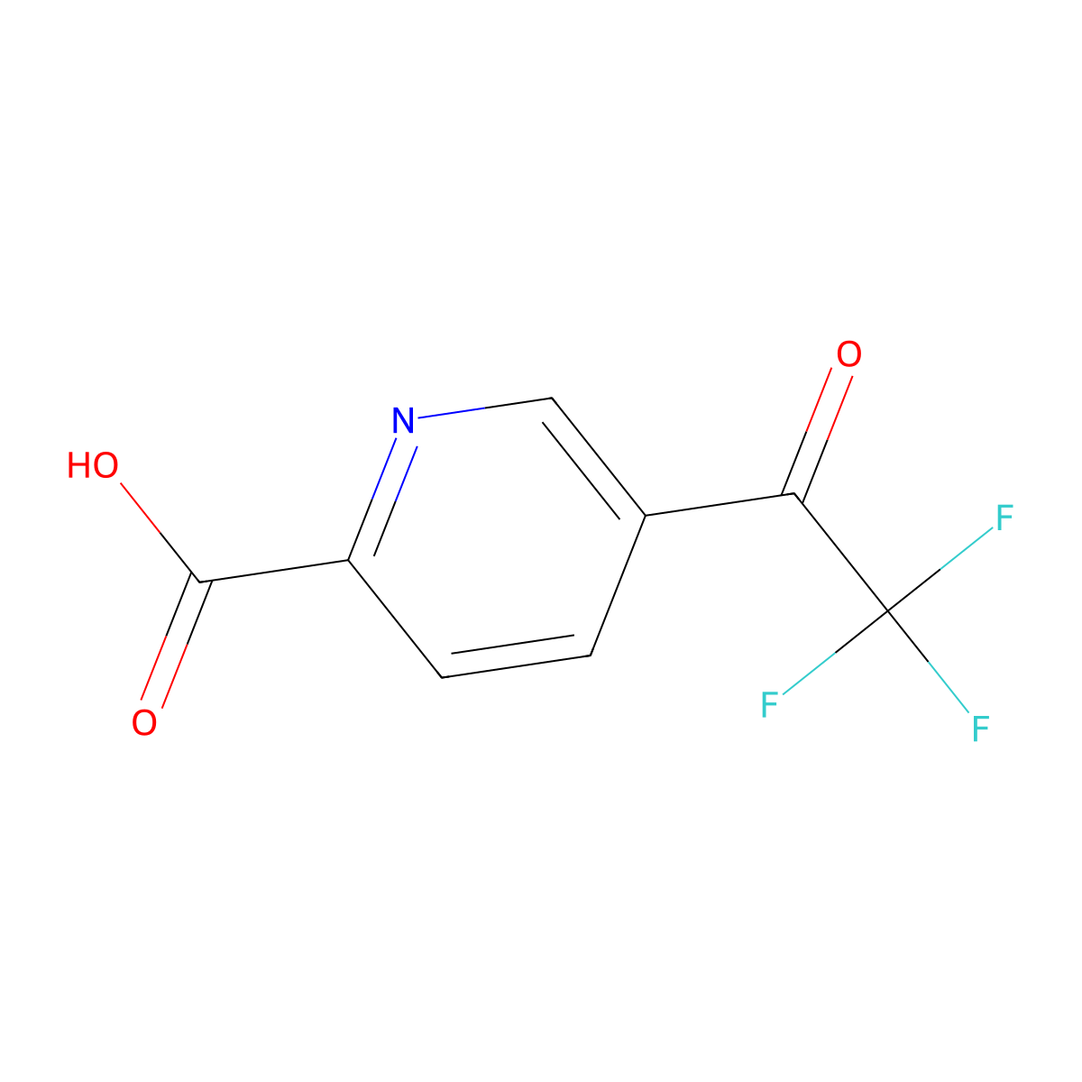 5-(Trifluoroacetyl)pyridine-2-carboxylicacid molecular structure, CAS 1245913-76-1