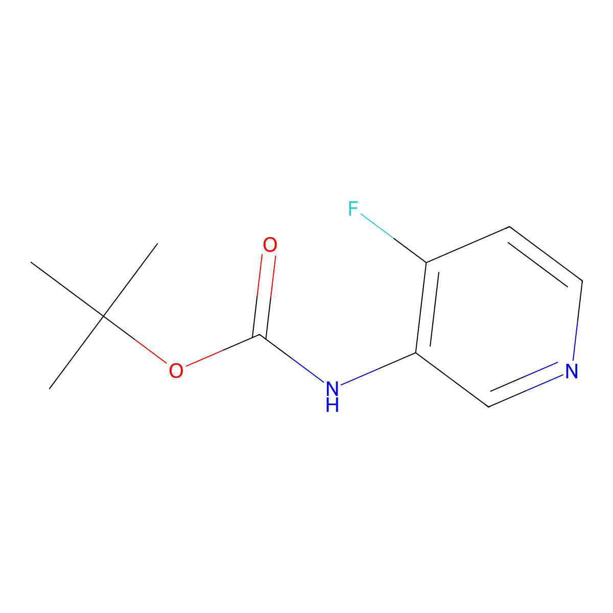 tert-Butyl (4-fluoropyridin-3-yl)carbamate molecular structure, CAS 1245914-33-3