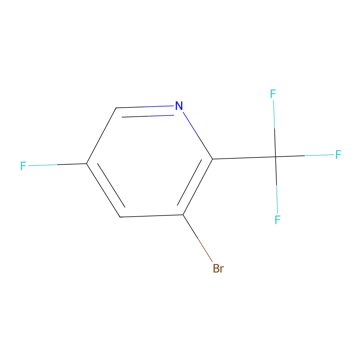 3-Bromo-5-fluoro-2-(trifluoromethyl)pyridine molecular structure, CAS 1245914-35-5
