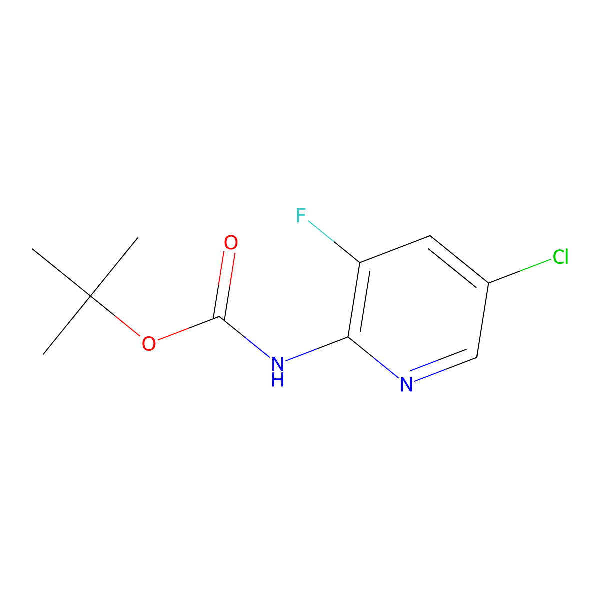 tert-butyl N-(5-chloro-3-fluoropyridin-2-yl)carbamate molecular structure, CAS 1245914-54-8