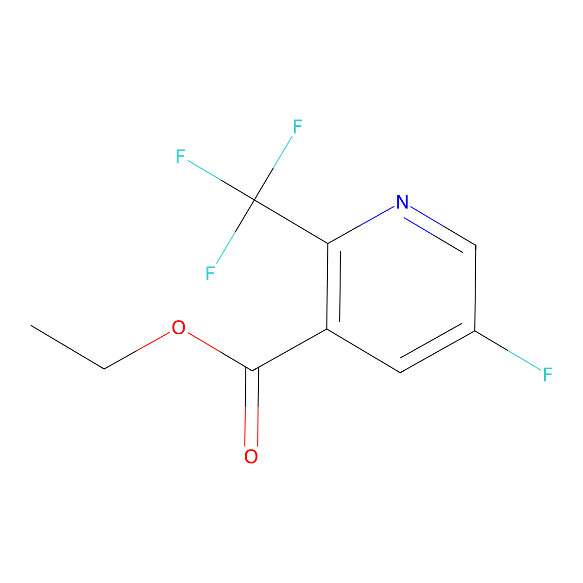 Ethyl 5-fluoro-2-(trifluoromethyl)nicotinate molecular structure, CAS 1245914-55-9