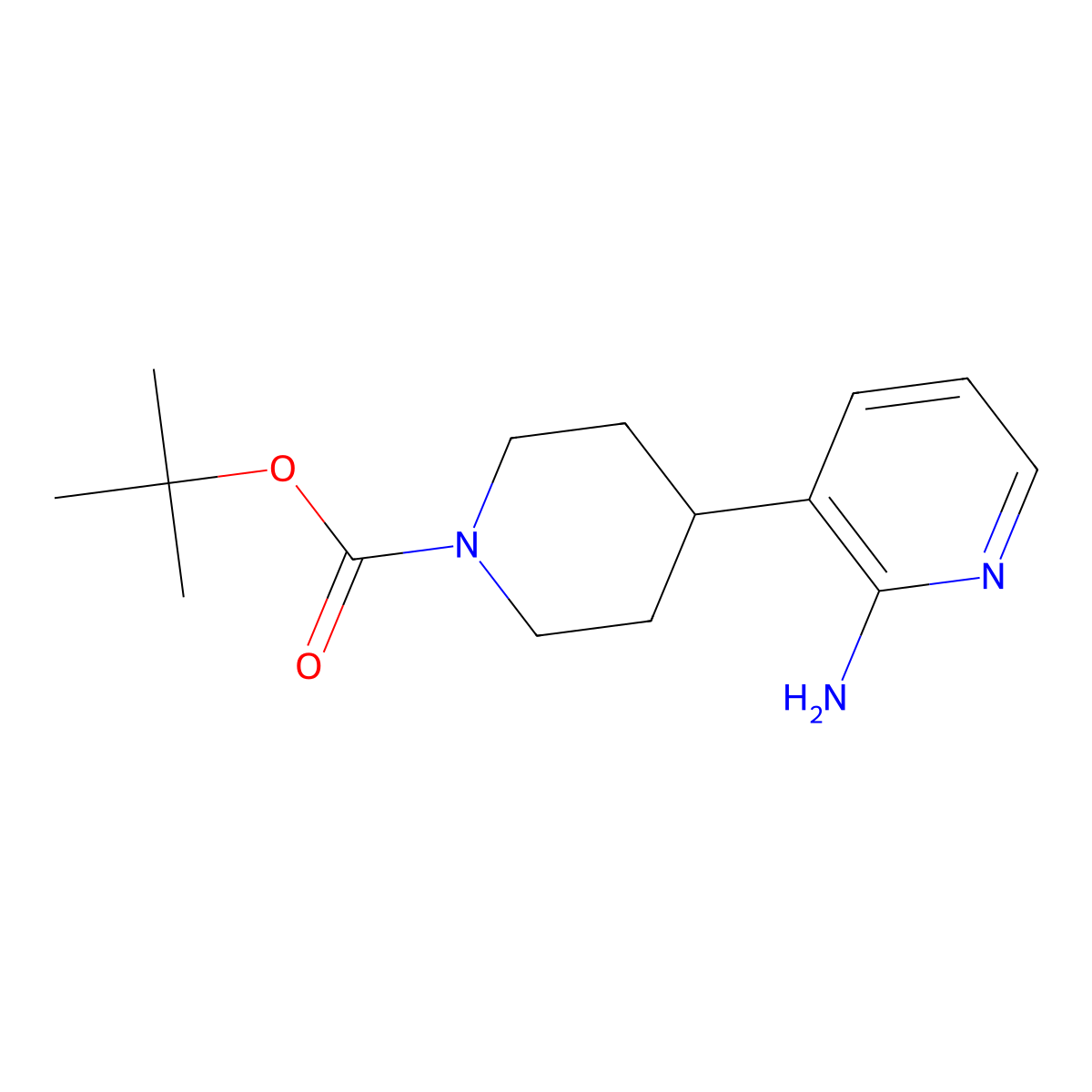 Tert-butyl 4-(2-aminopyridin-3-yl)piperidine-1-carboxylate molecular structure, CAS 1245914-95-7