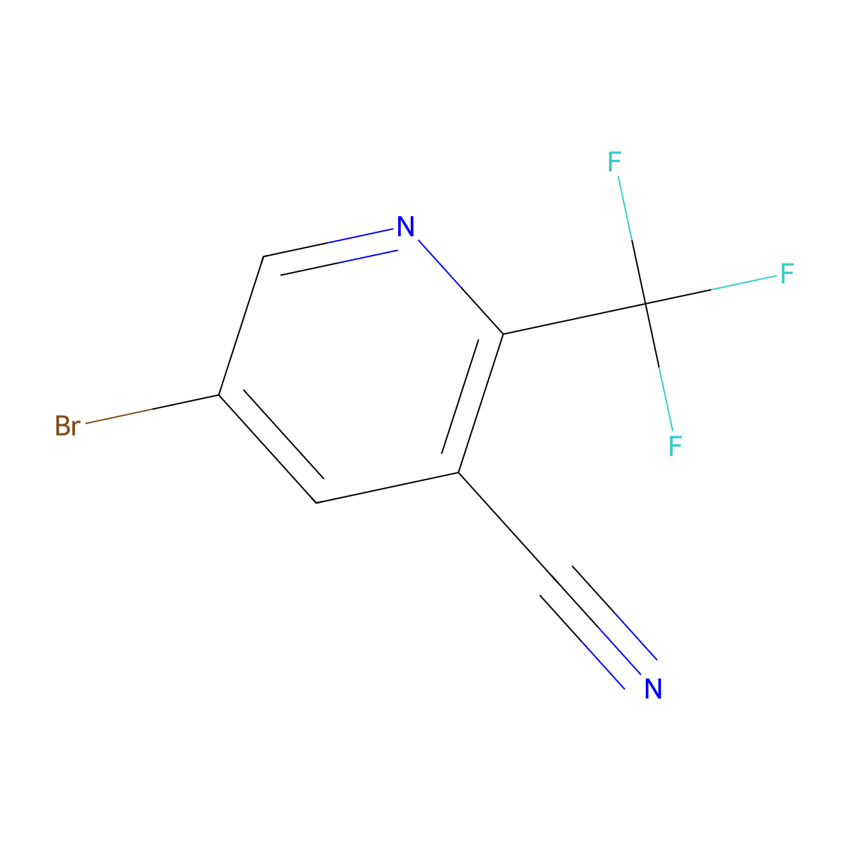 5-Bromo-2-(trifluoromethyl)pyridine-3-carbonitrile molecular structure, CAS 1245914-98-0