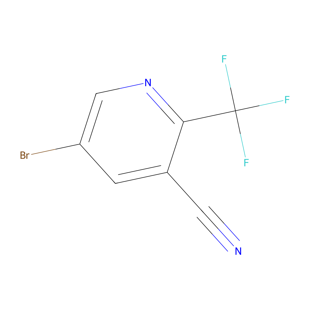 5-Bromo-2-(trifluoromethyl)pyridine-3-carbonitrile molecular structure, CAS 1245914-98-0