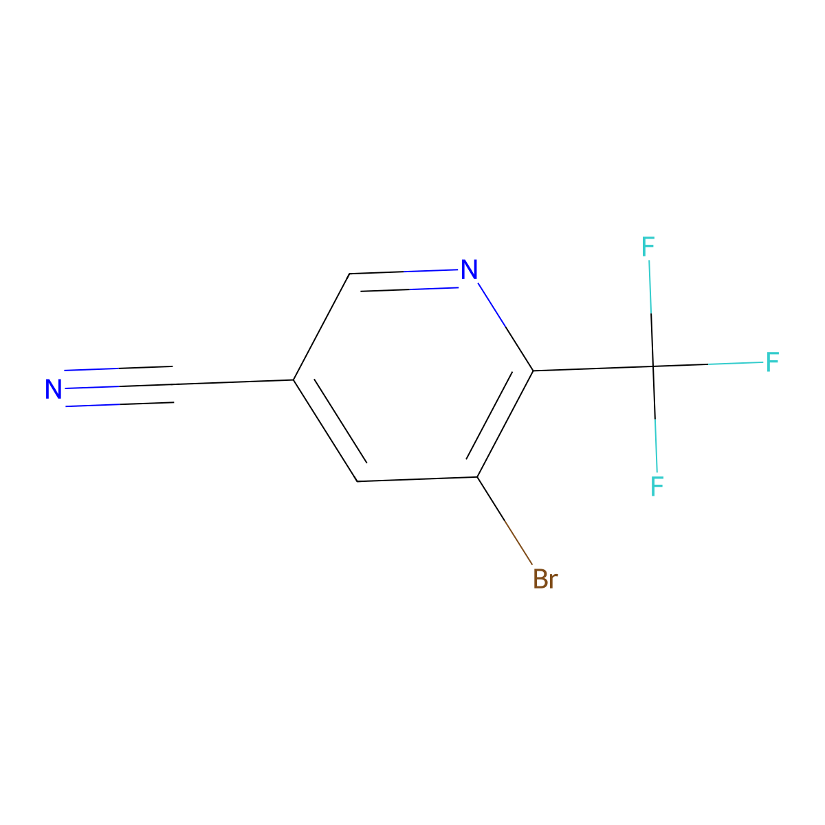 5-Bromo-6-(trifluoromethyl)pyridine-3-carbonitrile molecular structure, CAS 1245915-01-8