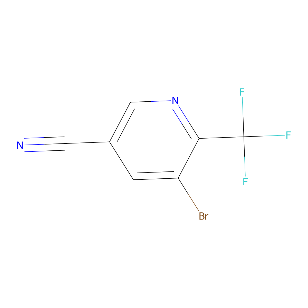 5-Bromo-6-(trifluoromethyl)pyridine-3-carbonitrile molecular structure, CAS 1245915-01-8