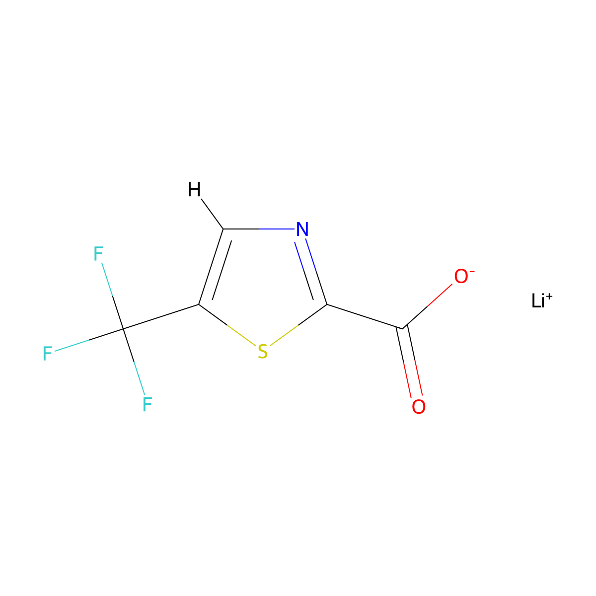 Lithium 5-(trifluoromethyl)-1,3-thiazole-2-carboxylate molecular structure, CAS 1245915-04-1