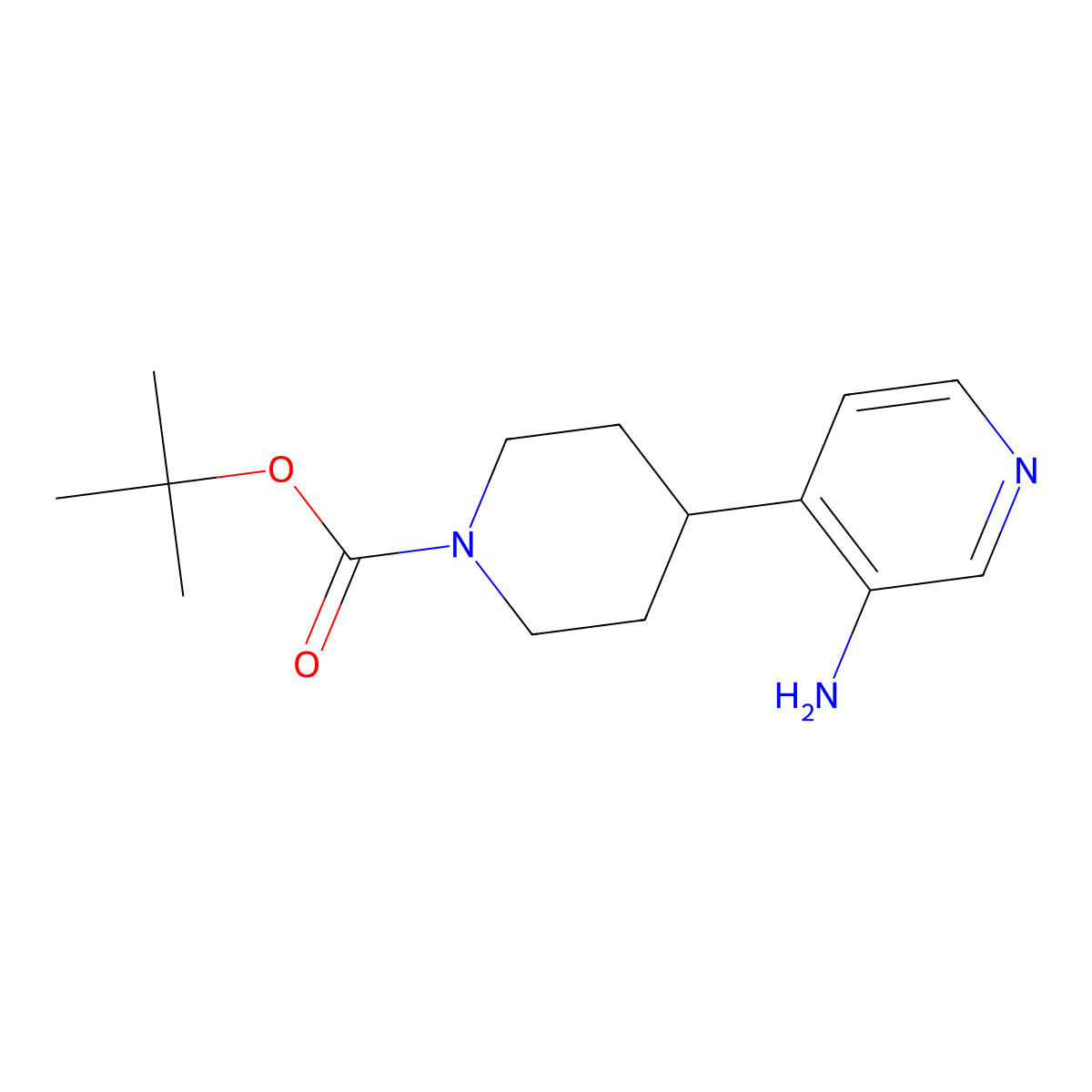 Tert-butyl 4-(3-aminopyridin-4-YL)piperidine-1-carboxylate molecular structure, CAS 1245915-21-2