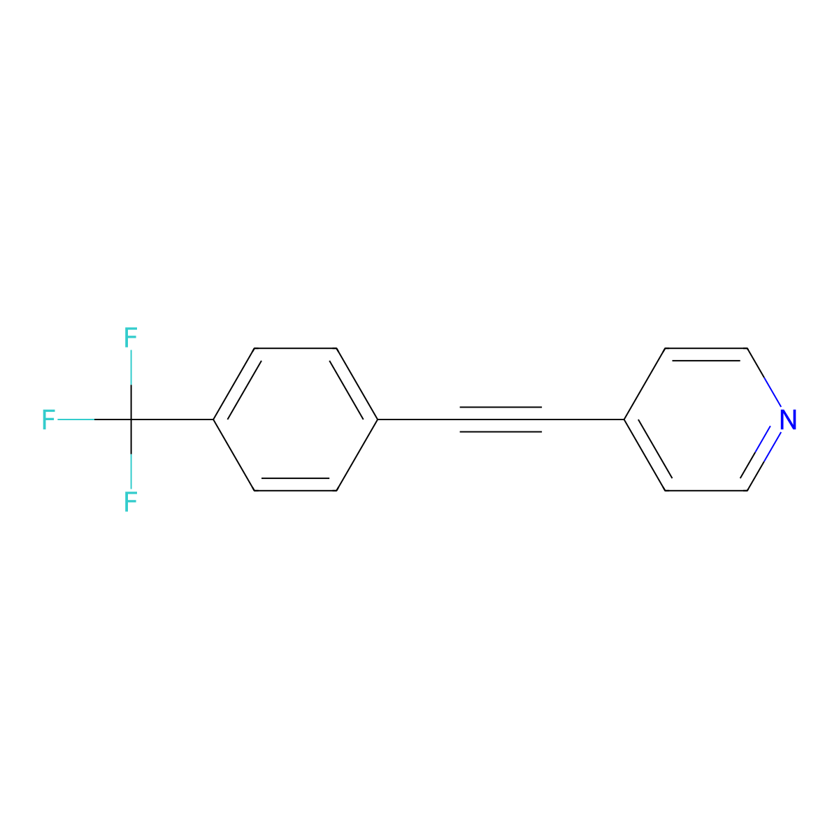 4-{2-[4-(Trifluoromethyl)phenyl]ethynyl}pyridine molecular structure, CAS 1245915-23-4