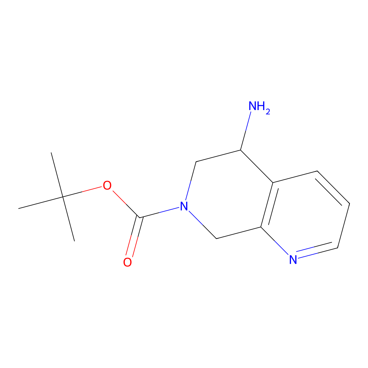 tert-butyl 5-amino-5,6-dihydro-1,7-naphthyridine-7(8H)-carboxylate molecular structure, CAS 1245915-28-9