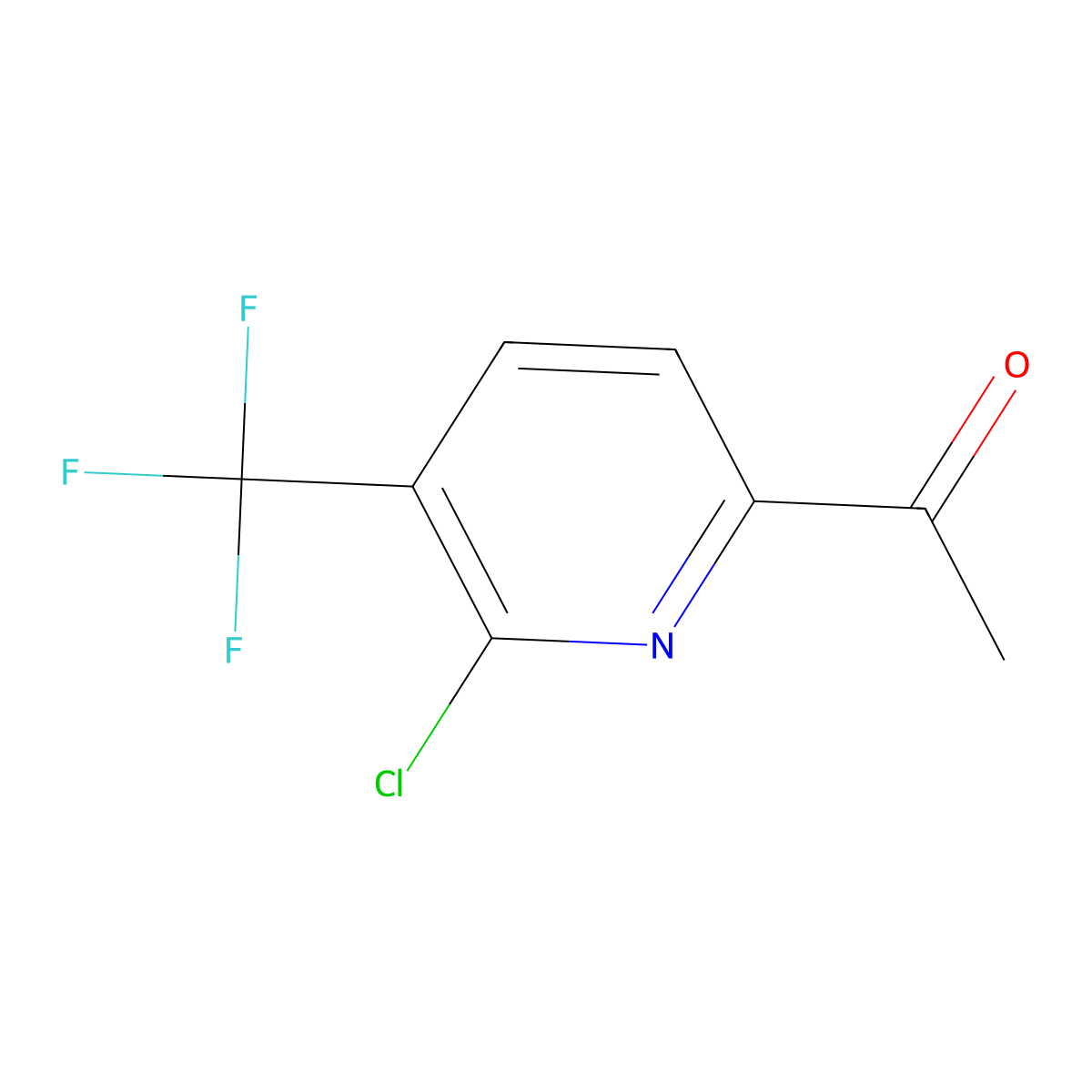 1-(6-Chloro-5-(trifluoromethyl)pyridin-2-yl)ethanone molecular structure, CAS 1245915-39-2