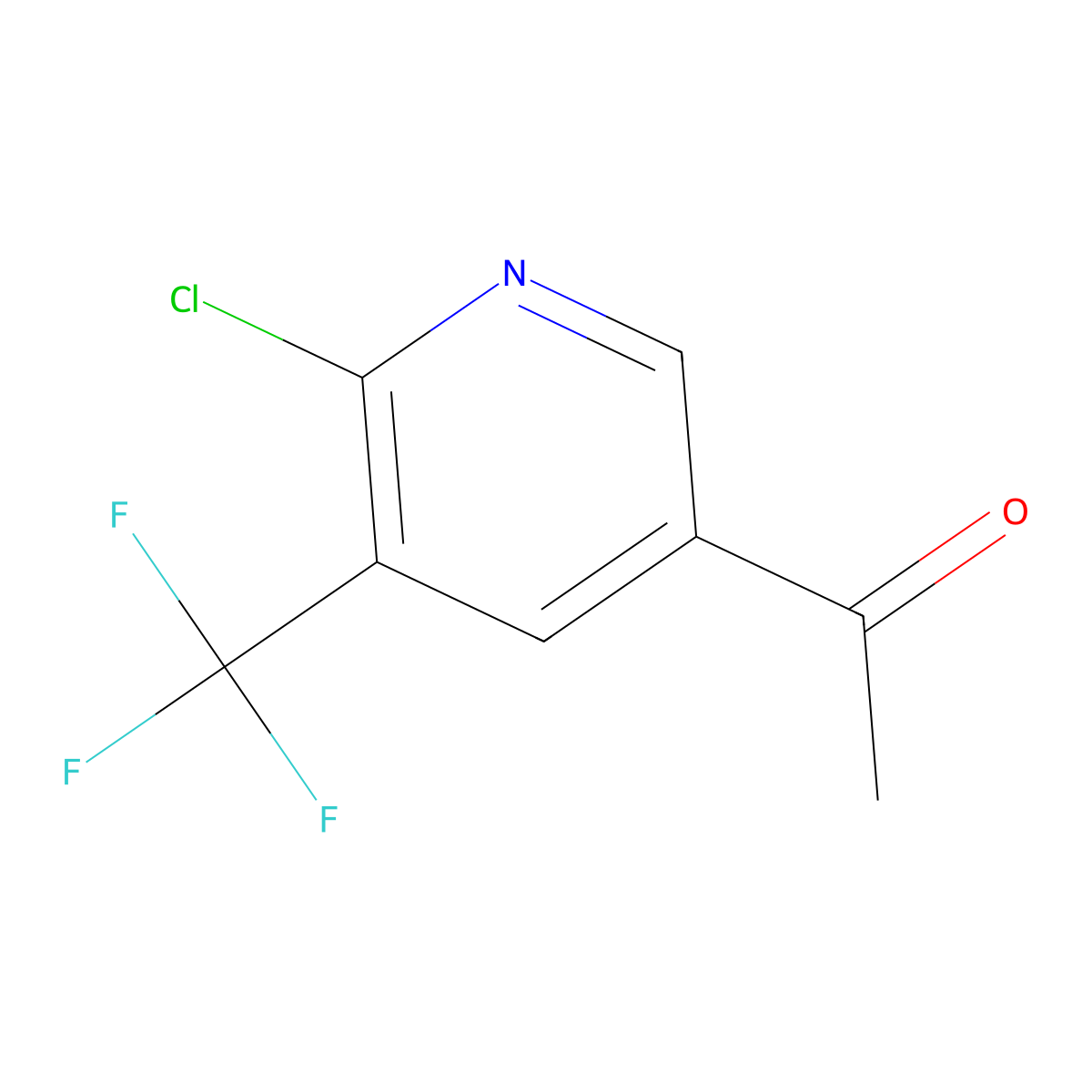 1-(6-Chloro-5-(trifluoromethyl)pyridin-3-yl)ethanone molecular structure, CAS 1245915-41-6