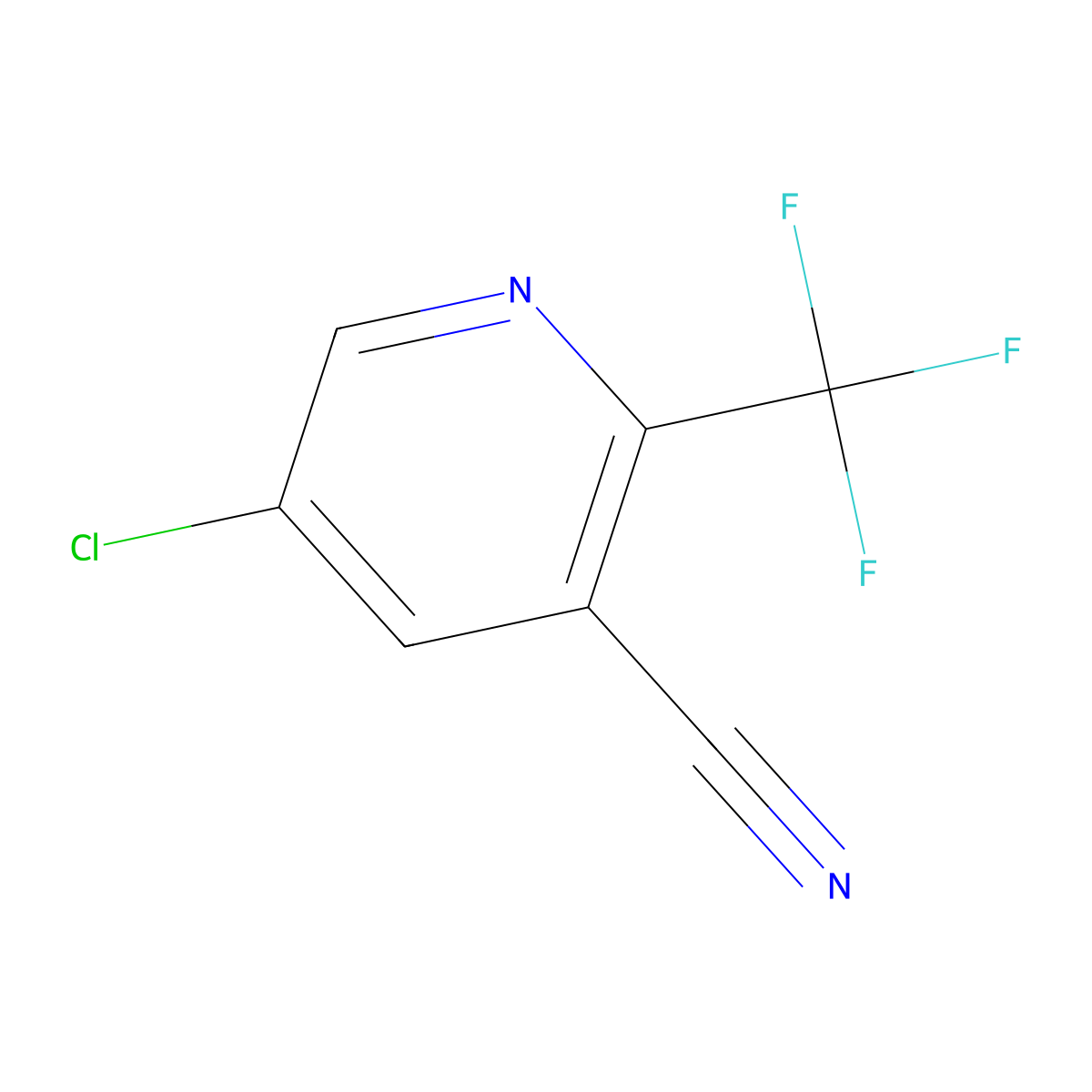 5-Chloro-2-(trifluoromethyl)nicotinonitrile molecular structure, CAS 1245915-56-3