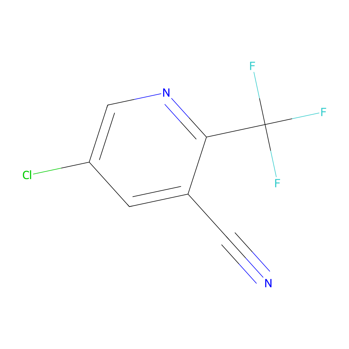 5-Chloro-2-(trifluoromethyl)nicotinonitrile molecular structure, CAS 1245915-56-3