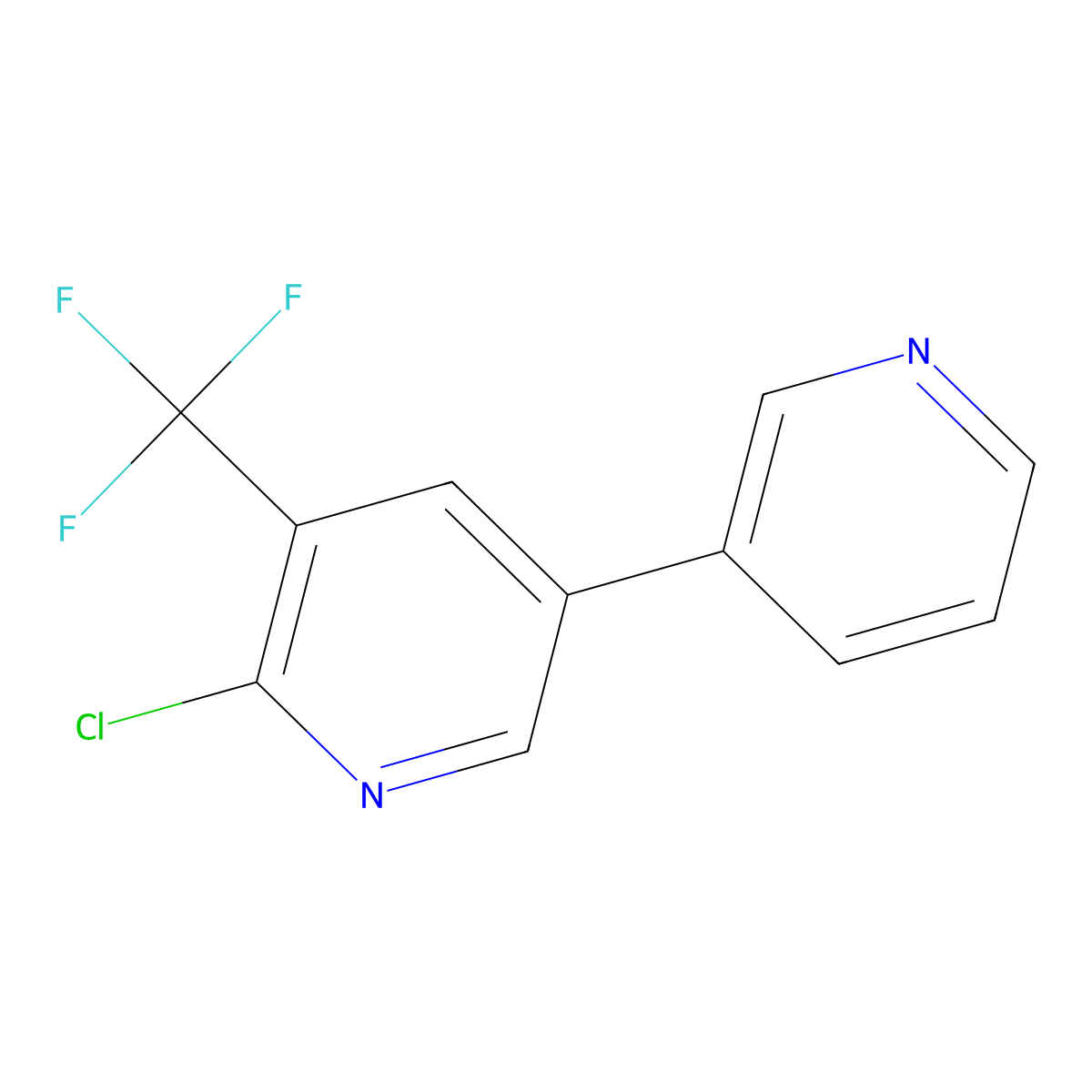 6-Chloro-5-(trifluoromethyl)-3,3'-bipyridine molecular structure, CAS 1245915-67-6