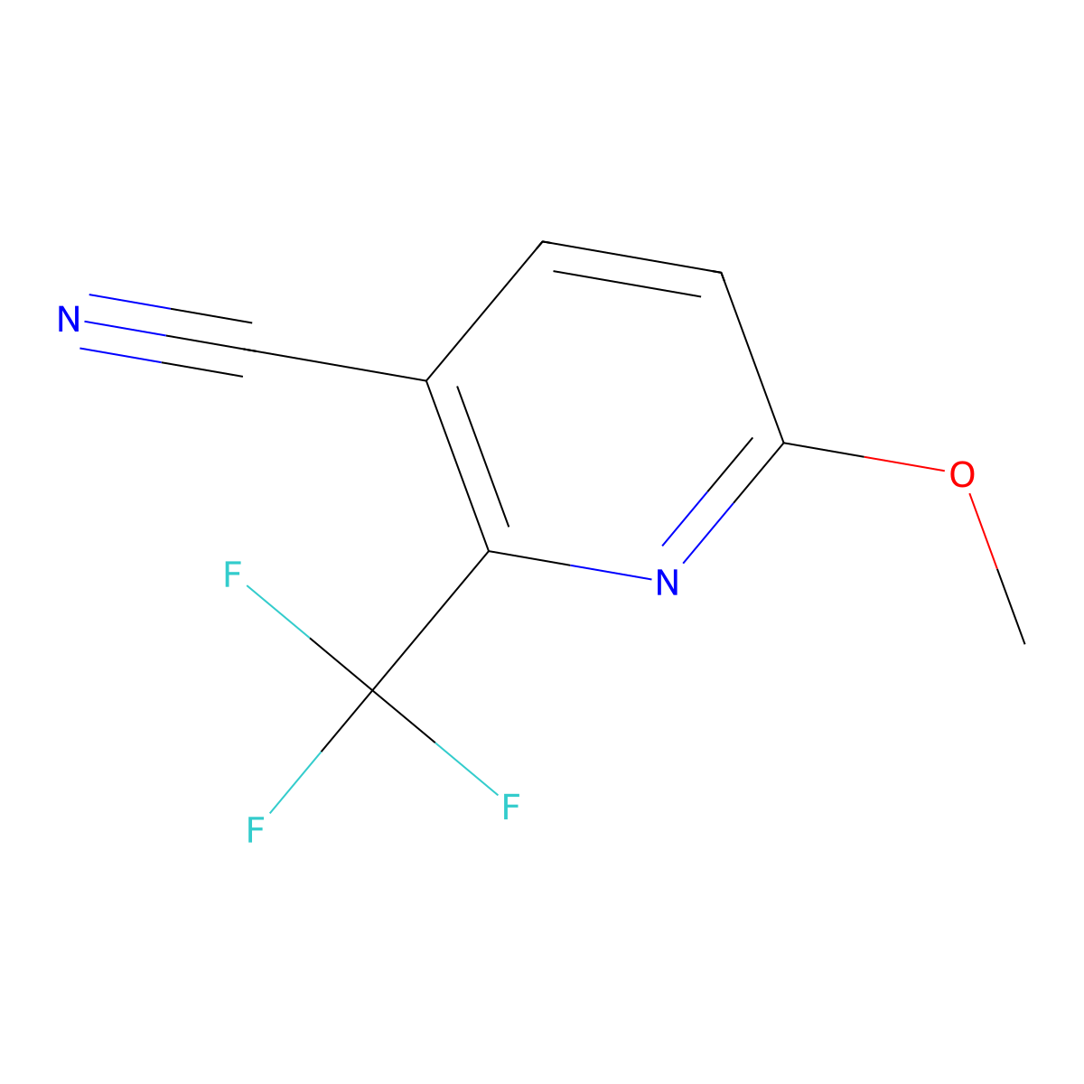 6-Methoxy-2-(trifluoromethyl)nicotinonitrile molecular structure, CAS 1245915-80-3