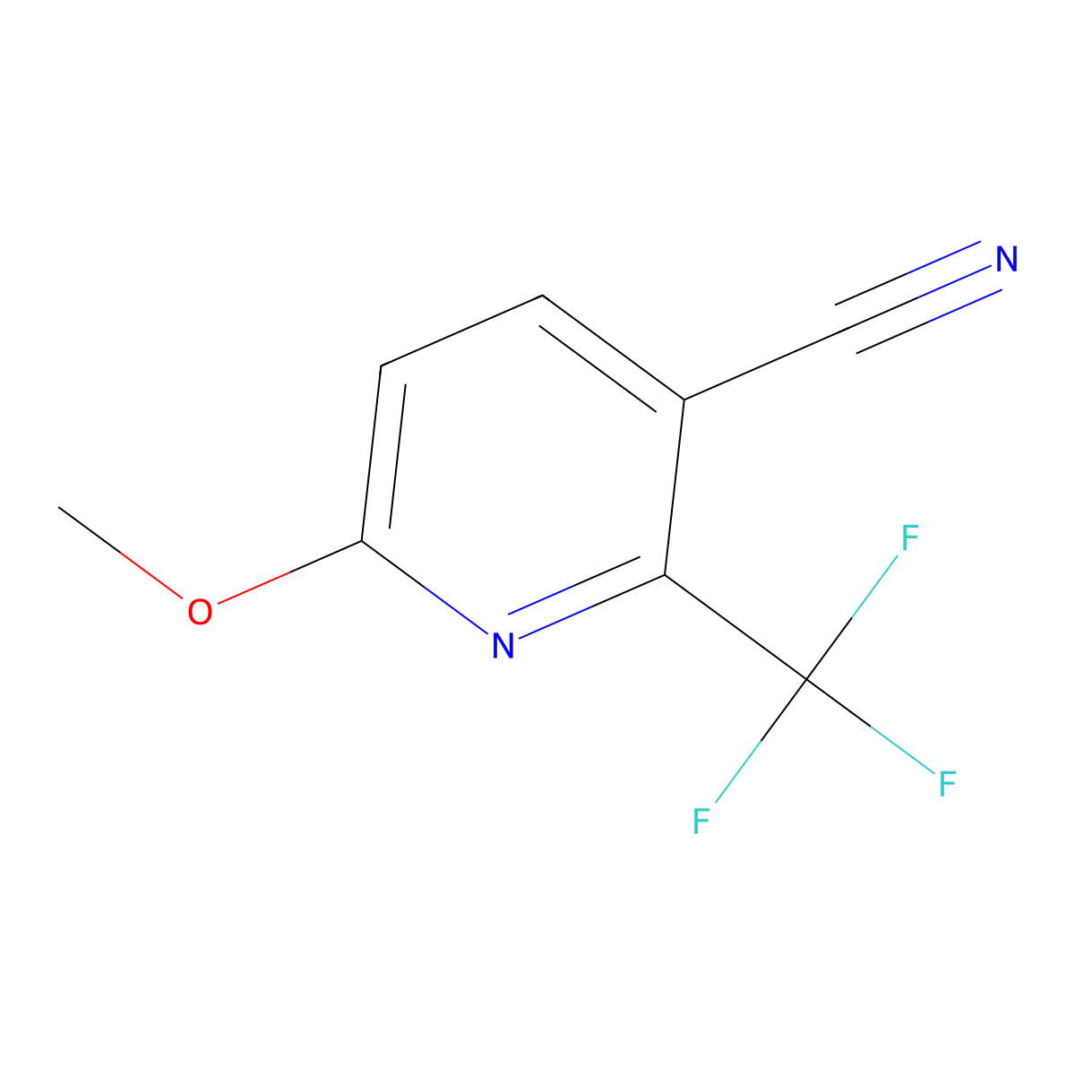 6-Methoxy-2-(trifluoromethyl)nicotinonitrile molecular structure, CAS 1245915-80-3