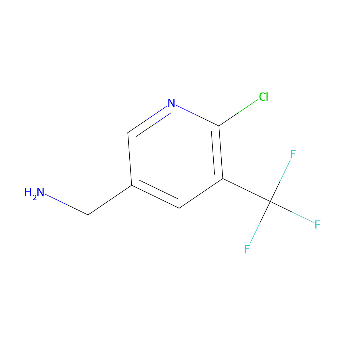 (6-Chloro-5-(trifluoromethyl)pyridin-3-YL)methanamine molecular structure, CAS 1245915-89-2