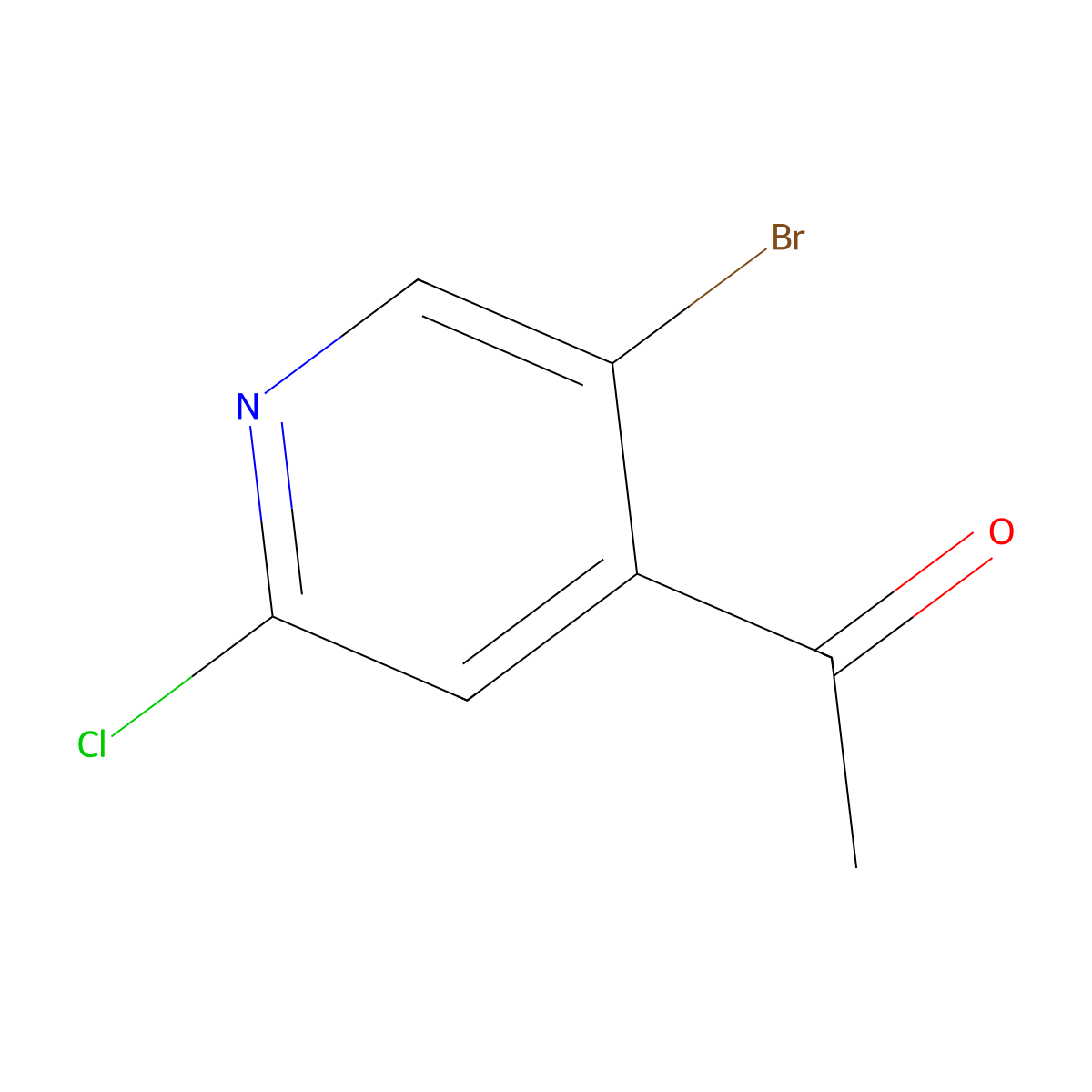 1-(5-Bromo-2-chloropyridin-4-yl)ethan-1-one molecular structure, CAS 1245915-91-6