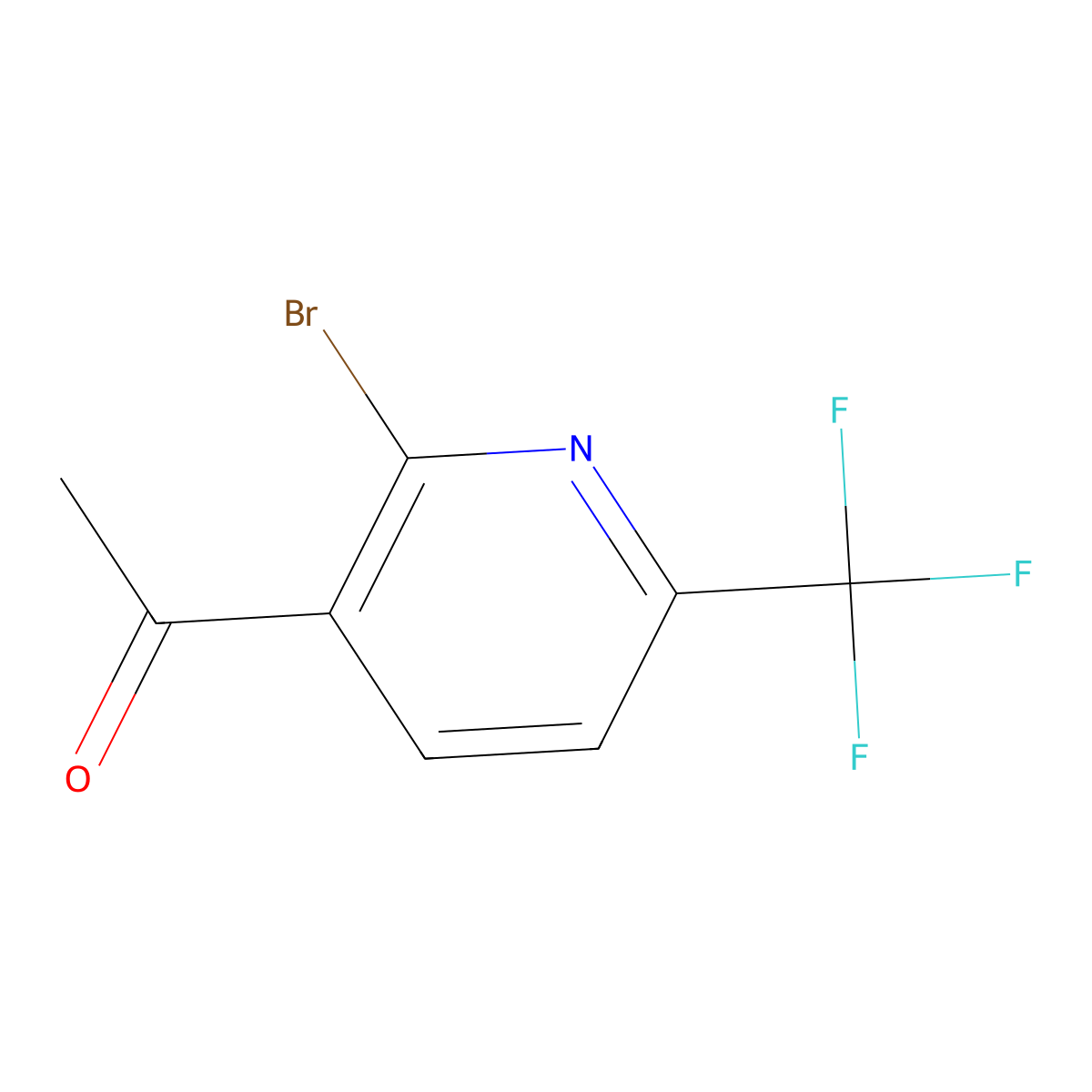 1-(2-Bromo-6-(trifluoromethyl)pyridin-3-yl)ethan-1-one molecular structure, CAS 1245915-96-1