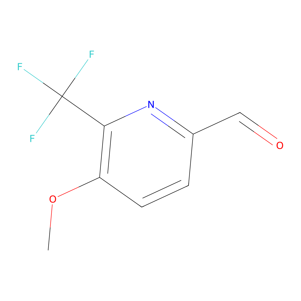 5-Methoxy-6-(trifluoromethyl)picolinaldehyde molecular structure, CAS 1245915-99-4