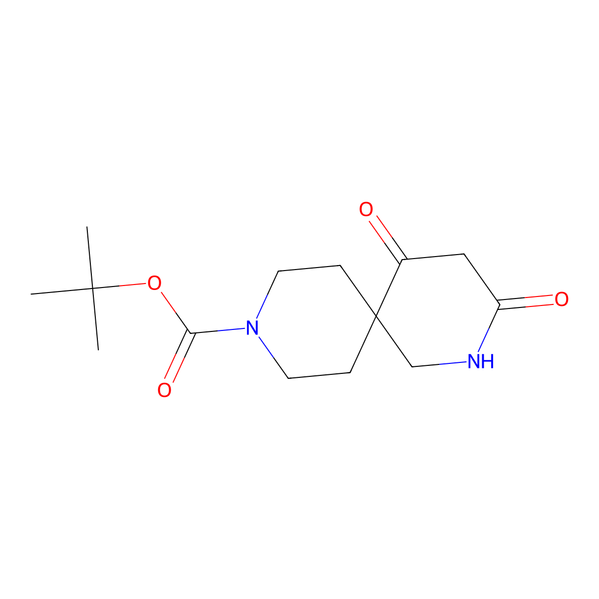Tert-butyl 3,5-dioxo-2,9-diazaspiro[5.5]undecane-9-carboxylate molecular structure, CAS 1245917-55-8