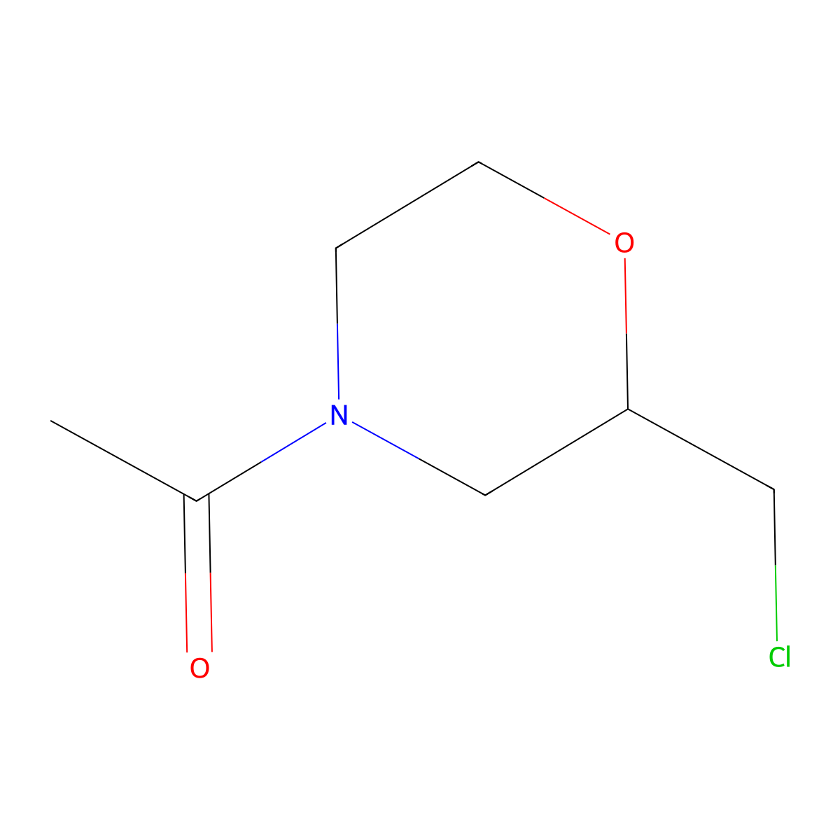 1-[2-(Chloromethyl)morpholin-4-yl]ethan-1-one molecular structure, CAS 1245938-95-7