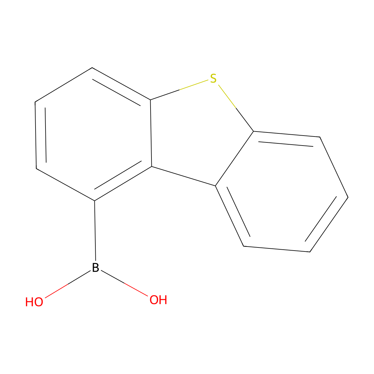 Dibenzothiophene-1-boronic acid molecular structure, CAS 1245943-60-5