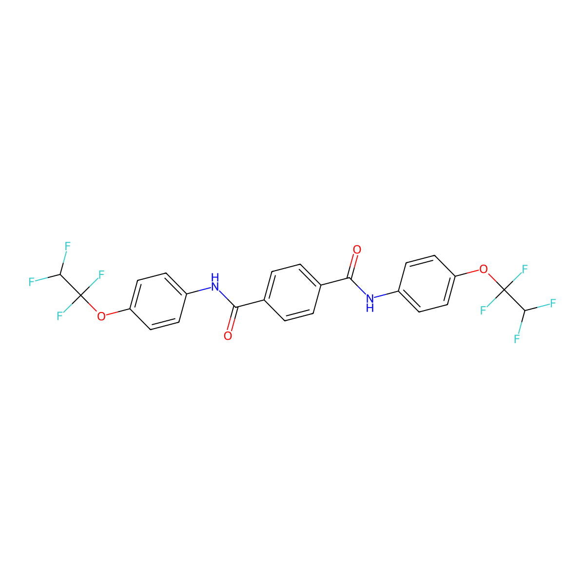 1-N,4-N-bis[4-(1,1,2,2-tetrafluoroethoxy)phenyl]benzene-1,4-dicarboxamide molecular structure, CAS 124597-22-4