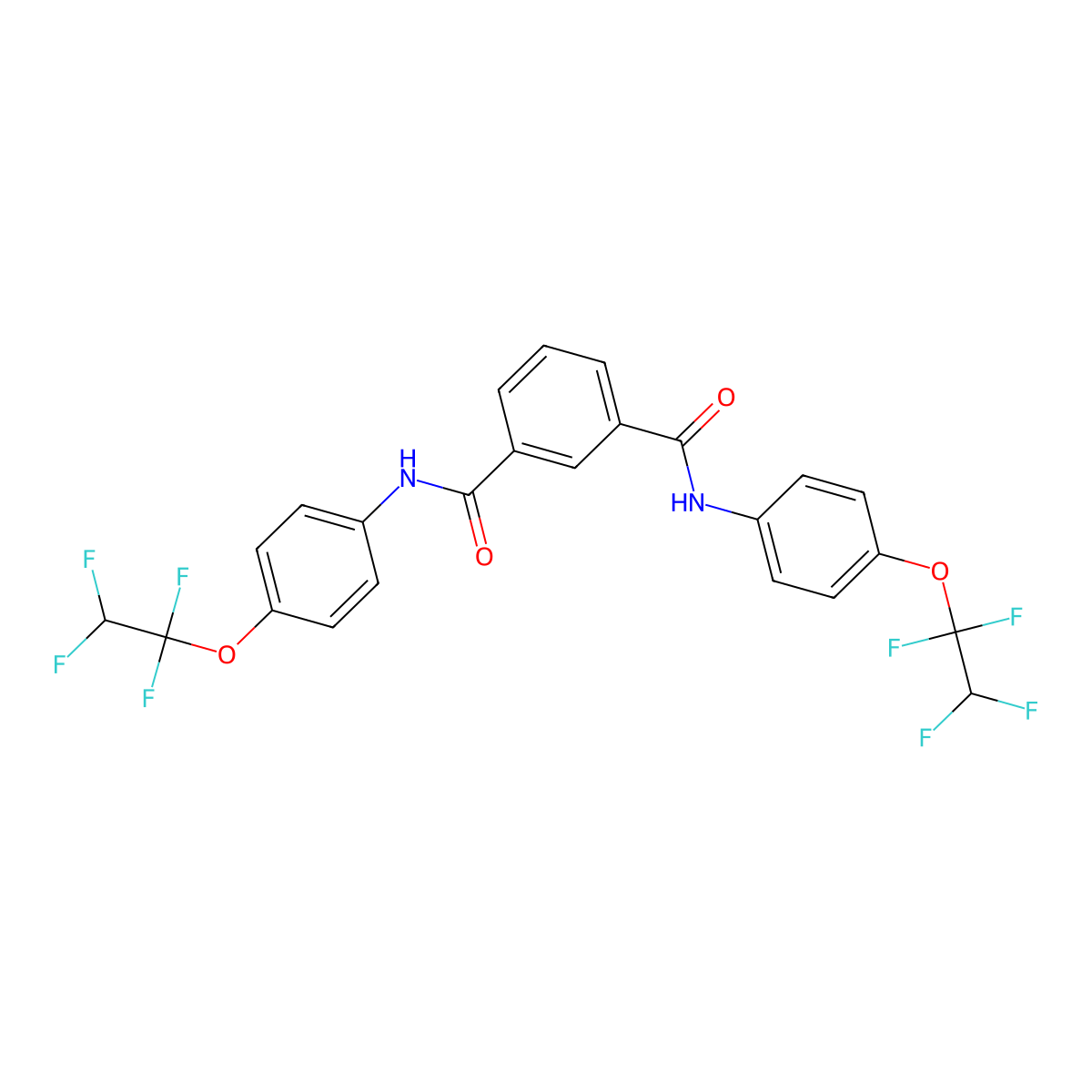 N1,N3-bis(4-(1,1,2,2-tetrafluoroethoxy)phenyl)isophthalamide molecular structure, CAS 124597-23-5