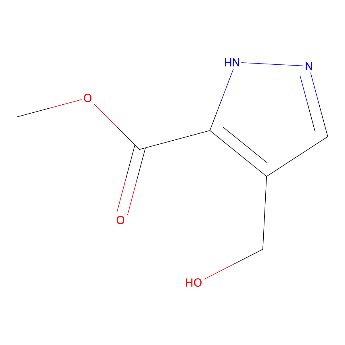 4-(hydroxymethyl)-1H-pyrazole-3-carboxylic acid methyl ester molecular structure, CAS 124598-39-6