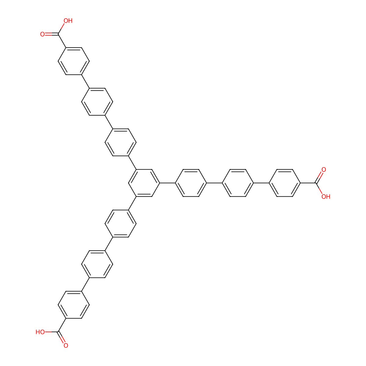 5'''-(4''-Carboxy-[1,1':4',1''-terphenyl]-4-yl)-[1,1':4',1'':4'',1''':3''',1'''':4'''',1''''':4''''',1''''''-septiphenyl]-4,4''''''-dicarboxylic acid molecular structure, CAS 1246015-42-8