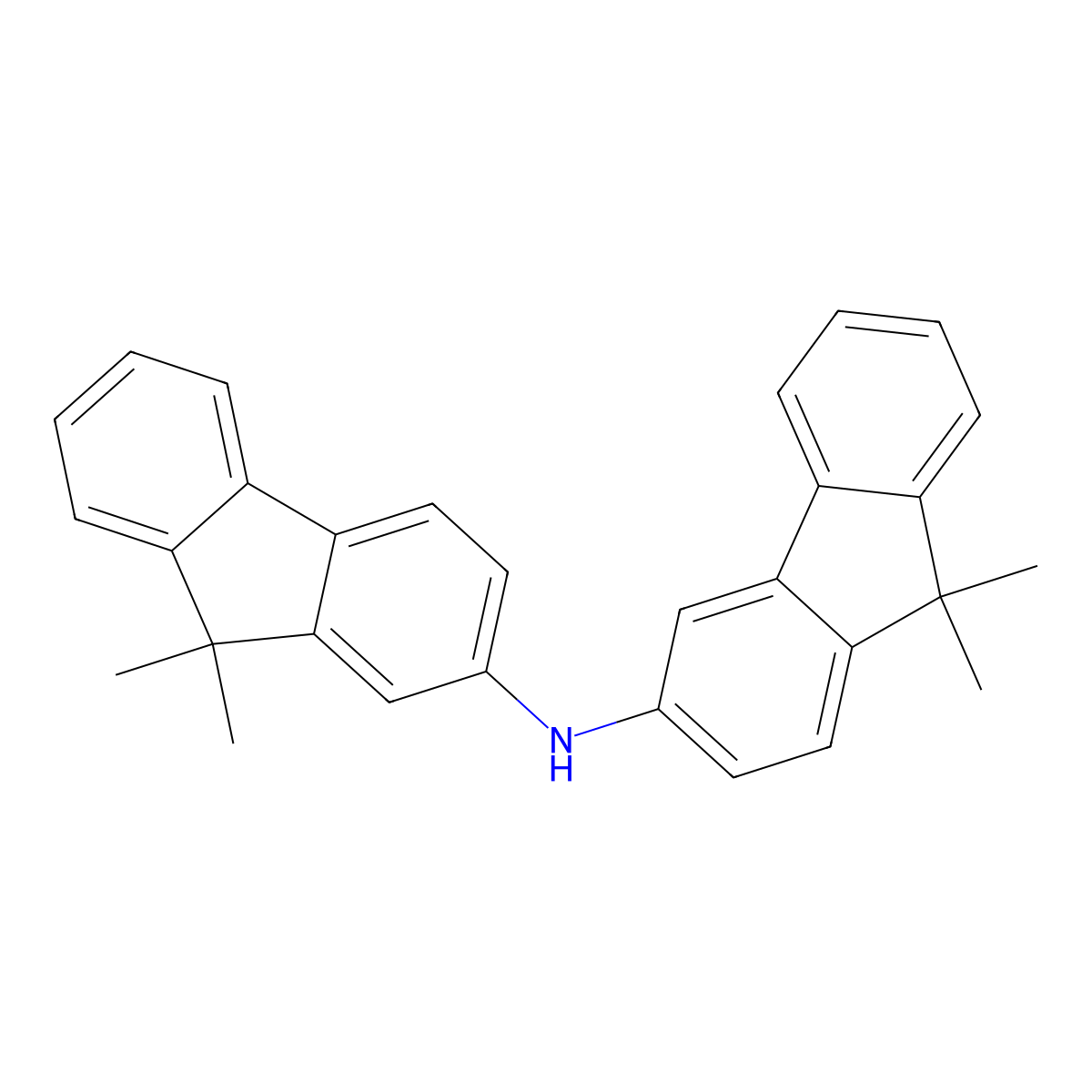 N-(9,9-dimethyl-9H-fluoren-3-yl)-9,9-dimethyl-9H-fluoren-2-amine molecular structure, CAS 1246021-35-1
