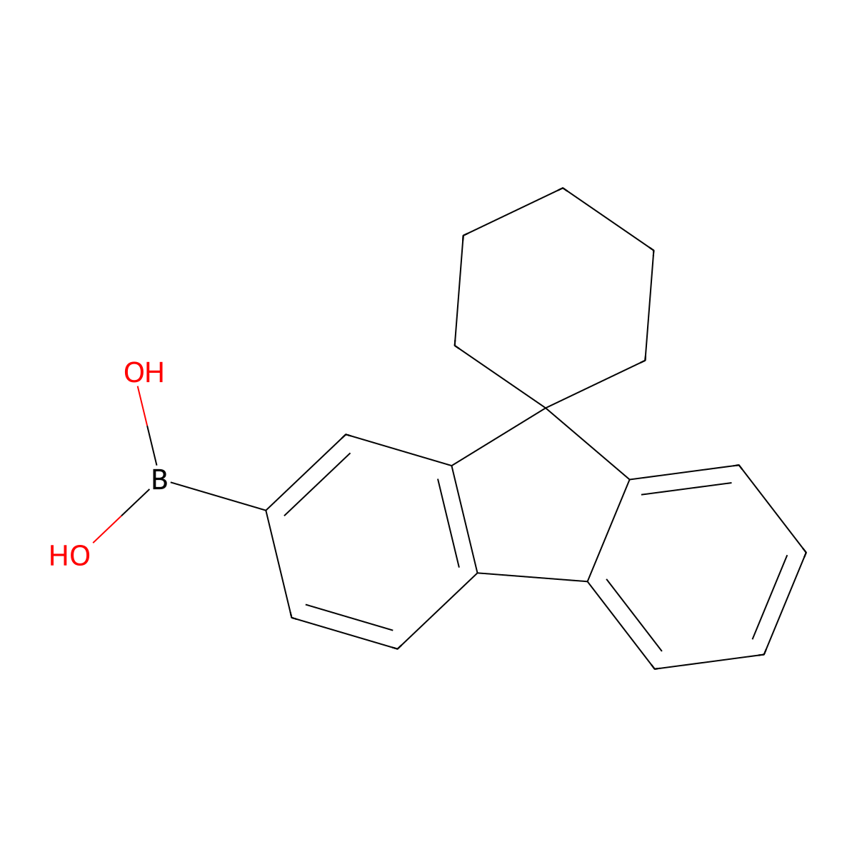 (Spiro[cyclohexane-1,9'-fluorene]-2'-YL)boronic acid molecular structure, CAS 1246022-45-6