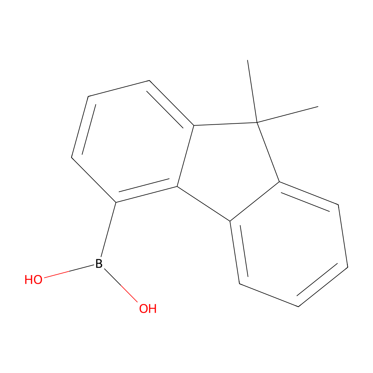 (9,9-Dimethyl-9H-fluoren-4-yl)boronic acid molecular structure, CAS 1246022-50-3