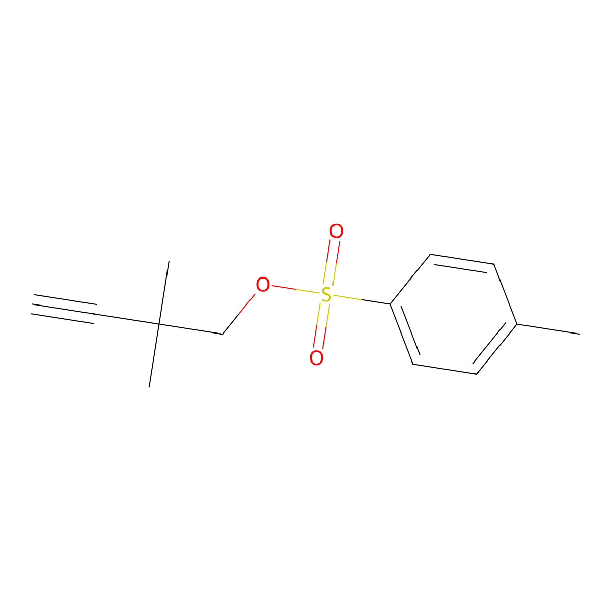 2,2-Dimethylbut-3-yn-1-yl 4-methylbenzene-1-sulfonate molecular structure, CAS 1246026-27-6