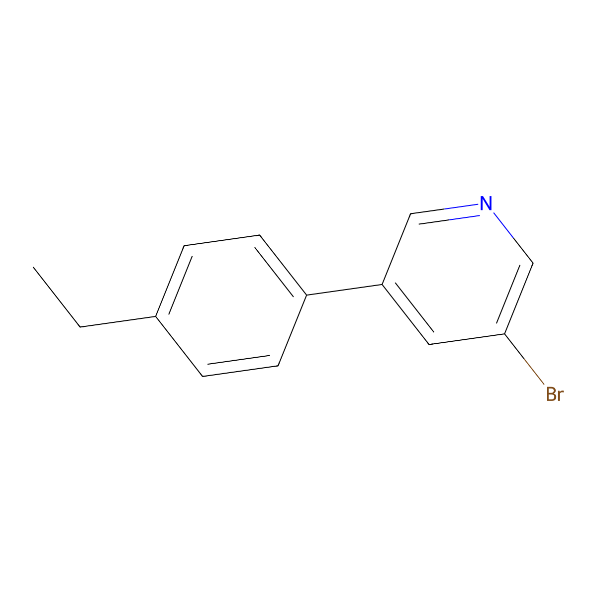 3-Bromo-5-(4-ethylphenyl)pyridine molecular structure, CAS 1246029-28-6
