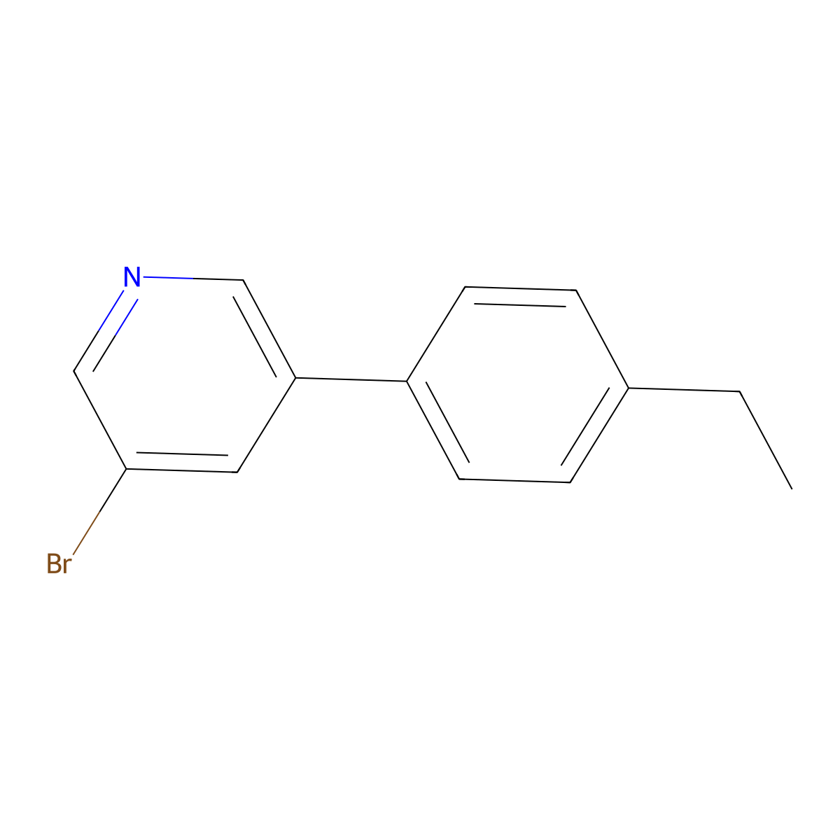 3-Bromo-5-(4-ethylphenyl)pyridine molecular structure, CAS 1246029-28-6