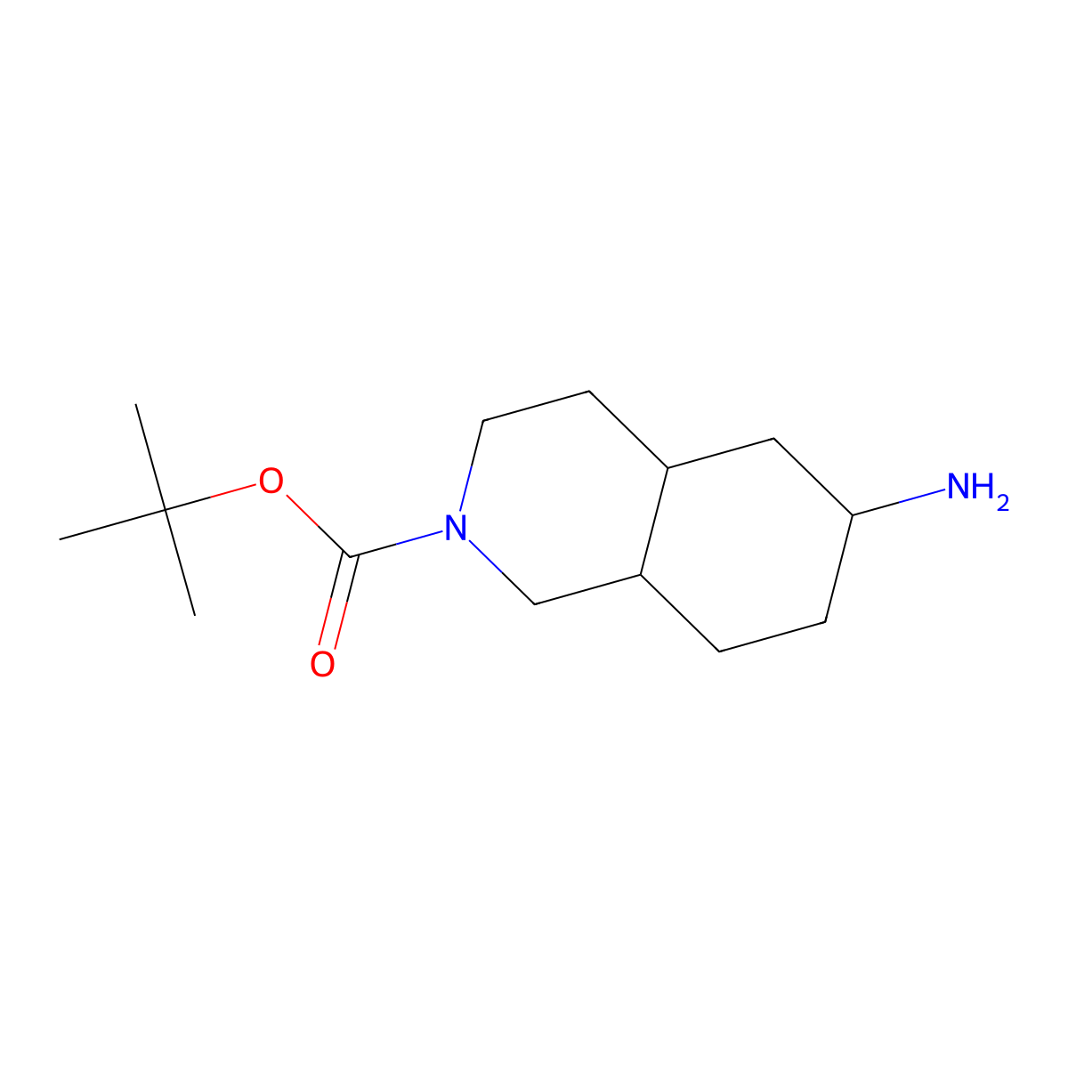 Tert-butyl 6-amino-decahydroisoquinoline-2-carboxylate molecular structure, CAS 1246033-04-4