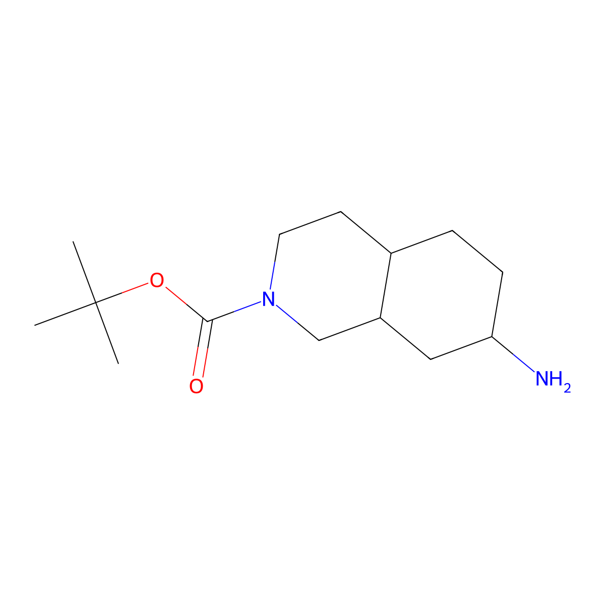Tert-butyl 7-amino-decahydroisoquinoline-2-carboxylate molecular structure, CAS 1246034-19-4